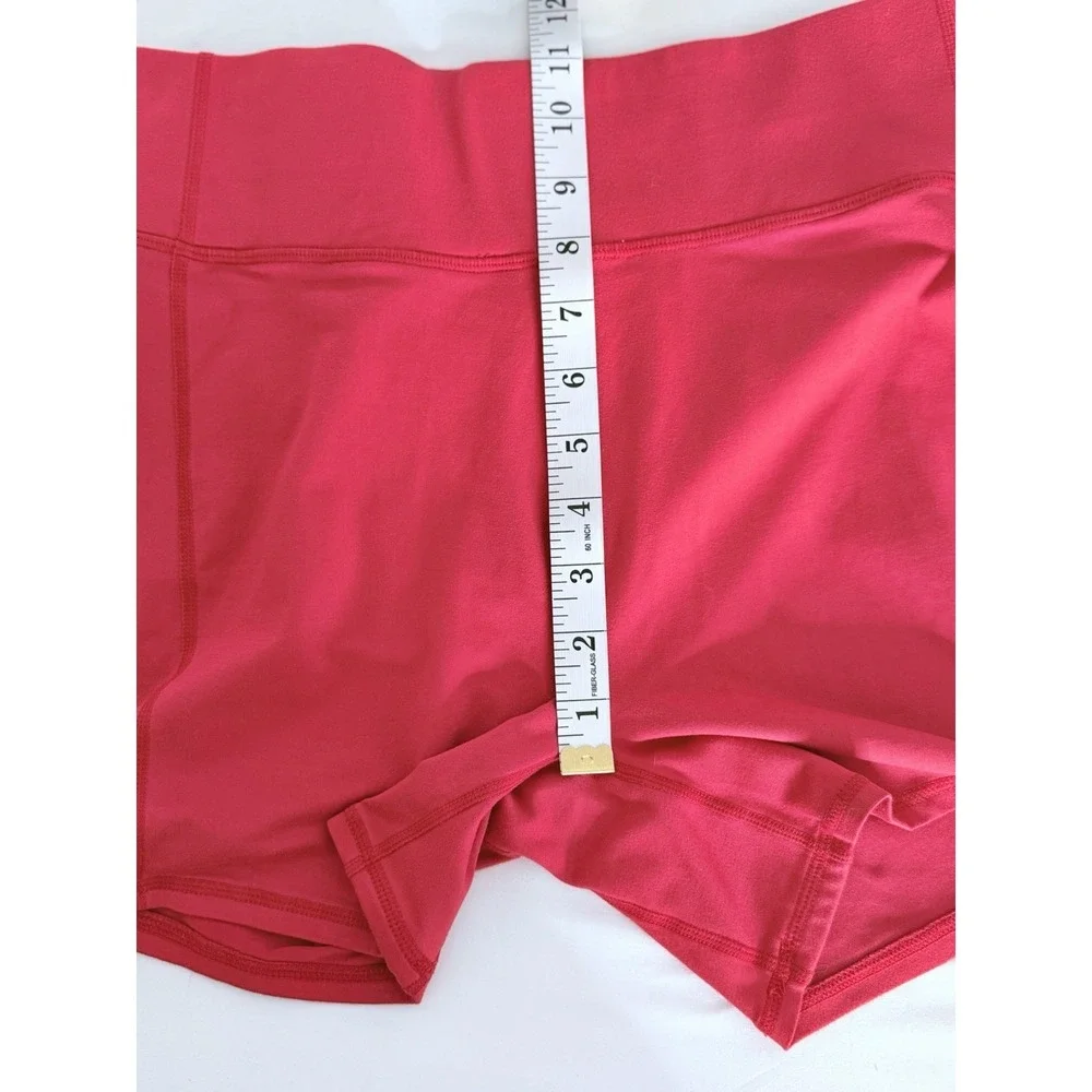 Free People Movement Athletic Biker Shorts Red High Rise Waisted Size M‎ Medium